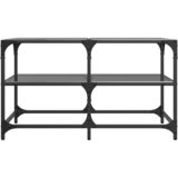  Stolić za kavu s crnom staklenom površinom 78,5x40x45 cm čelik | shoptok.hr