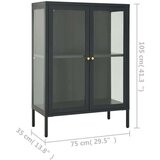  Komoda antracit 75 x 35 x 105 cm od čelika i stakla | shoptok.hr
