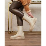 Resti Women's high flat heeled boots in ecru Elicane | ePonuda.com