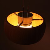 Fischer & Honsel Črna/v naravni barvi LED zatemnitvena viseča svetilka z lesenim senčilom Shine-wood – | Shoptok.si