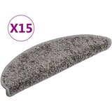  Prostirke za stepenice 15 kom 56x17x3 cm sive poluokrugle | shoptok.hr