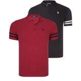 Dewberry DOUBLE SET T8585 MEN'S T-SHIRT-BLACK WHITE-BURGUNDY Cijene