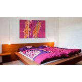  Slika - Text map of Sweden (pink background) - triptych 120x80 | shoptok.hr