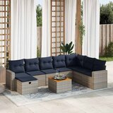 vidaXL 9-dijelni set vrtnih sofa od poliratana s jastucima sivi | shoptok.hr