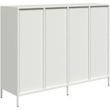 vidaXL Komoda bela 135x39x103,5 cm hladno valjano jeklo | Shoptok.si
