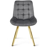  Okretna stolica SORIA 360, tamnosivi baršun, zlatne metalne noge, set 2 kom | shoptok.hr