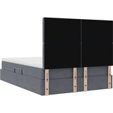  Krevet S LED lampica s pohranom Tamno siva 140 x 190 cm Baršun | shoptok.hr