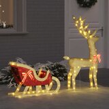  Reindeer vuče saonice Topla bijela 151 x 28 x 128,5 cm tkanina | shoptok.hr