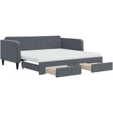 vidaXL Izvlečna dnevna postelja s predali temno siva 90x190 cm žamet, (20936666) | Shoptok.si