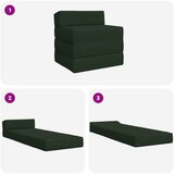 SOFA na razvlačenje Tamnozelena 200 x 70 x 15 cm Tkanina | shoptok.hr