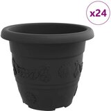  Okrugla saksija za cveće 24 pcs Crna Ø 26 x 21.5 cm Plastika - Crna Ø 22 x 18 cm 24 | shoptok.hr