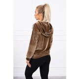 Kesi Velor sweatshirt with a hood brown | shoptok.hr