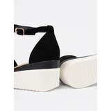 SEASTAR Women's black sandals on a white wedge | Shoptok.si