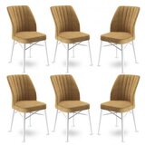 Hanah home Flex set stolica, 45x93x42 cm, 6 dijelova, Bijelo-smeđa | Eponuda.ba