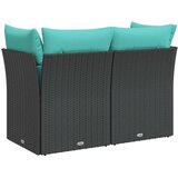  Vrtna sofa s jastucima za 2 osobe, crna, poliratan | shoptok.hr