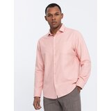 Ombre Men's REGULAR FIT shirt with pocket - pink | Shoptok.si