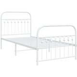  Metalni okvir kreveta uzglavlje i podnožje bijeli 90 x 200 cm | shoptok.hr