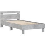  The Living Store Posteljni okvir z vzglavjem betonsko siv 100x200 cm inž. les - Posteljni Okvir, (21531295) | Shoptok.si