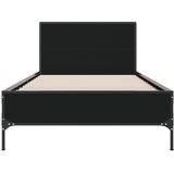  Okvir za krevet crni 90 x 190 cm od konstruiranog drvo i metal | shoptok.hr