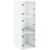  The Living Store Stenska omarica s steklenimi vrati bela 35x37x100 cm - Stenska Omarica, (21502233) | Shoptok.si