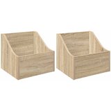 Kutija za LP ploče 2 kom. Hrast sonoma 37 x 33 x 32 cm | shoptok.hr