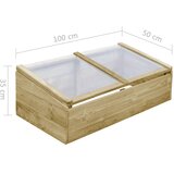  Staklenik od impregnirane borovine 100 x 50 x 35 cm | shoptok.hr