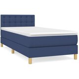 Krevet s oprugama i madracem plavi 80x200 cm od tkanine | shoptok.hr