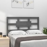 vidaXL Posteljno vzglavje sivo 80,5x4x100 cm trdna borovina Cene