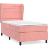 Box spring postelja z vzmetnico roza 100x200 cm žamet | Shoptok.si
