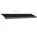  Samostojeća tenda na ručno uvlačenje 600 x 350 cm antracit | shoptok.hr