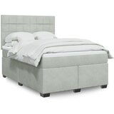 Maison Chic Box spring postelja - Vzmetna postelja z vzmetnico svetlo siv 140x190 cm žamet SL4649, (21900916) | Shoptok.si
