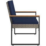  Vanjska klupa Siva i tamnoplava 107 x 61 x 80 cm poliratan | Eponuda.com