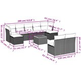  10-dijelni set vrtnih sofa s jastucima crni od poliratana | shoptok.hr