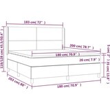  Box spring postelja z vzmetnico temno siva 180x200 cm žamet, (20791249) | Shoptok.si