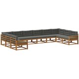 vidaXL Zunanja garnitura za sedenje 10 pcs Naravna in antracitna, (5000282704) | Shoptok.si