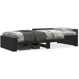 vidaXL Posteljni okvir črn 100x200 cm inženirski les | Shoptok.si