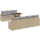 vidaXL 8-delna vrtna kavna garnitura z blazinami Bež poli ratan, (22092597) | Shoptok.si