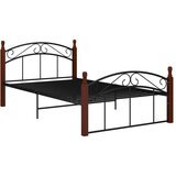 Maison Chic Posteljni okvir - Dvoposteljna postelja - Zakonska postelja črna kovina in trdna hrastovina 120x200 cm-J14208, (21765259) | Shoptok.si