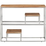  The Living Store Konzolna mizica nerjaveče jeklo in trden akacijev les - Konzolna Mizica, (21499282) | Shoptok.si