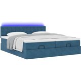 vidaXL Otomanski okvir kreveta s madracima plavi 200x200cm baršunasti | shoptok.hr