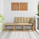 3 3 kom. Sekcionalna sofa Masivno bagremovo drvo, Tekstilen Cijene