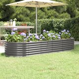 vidaXL visoka greda iz prašno premazanega jekla 224x80x36 cm siva Cene