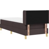  Krevet s opruga kutije Tamno smeđa i bijela 80 x 200 cm tkanina | shoptok.hr