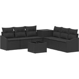  Set sofe 8 kom. Crna Poli Rattan i čelik | shoptok.hr