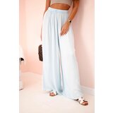 Kesi Włoski Women's wide trousers with elastic waistband blue | Shoptok.si
