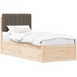  Krevetni okvir s tapiciranim uzglavljem Sivo-smeđa 75 x 190 cm | shoptok.hr