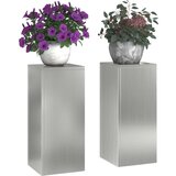 vidaXL Stojala za rastline Set 2 Siva Pocinkano jeklo 24 x 24 x 55 cm | Shoptok.si