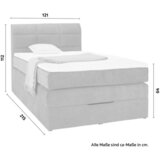 Mömax Postelja Boxspring Runner Siva, 120x200 | Shoptok.si