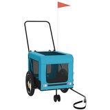Prikolica za bicikl za ljubimce plavo-crna od tkanine i željeza | shoptok.hr