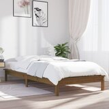 vidaXL Posteljni okvir medeno rjav 90x200 cm trdna borovina Cene